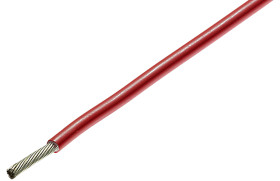 Przewód montażowy 0,22 mm² Czerwony TE Connectivity Poliester 24 AWG 600 V dł. 100m 19/0,12 mm +125°C