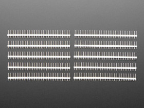 Adafruit Break-away 0.1" 36-pin strip male header - White - 10 pack