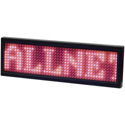 Allnet 167016 LED name badge red lightweight plastic battery-operated