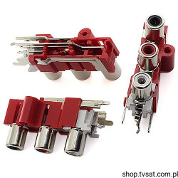 JPJ6411-01-123-RF 3 x Cinch Socket_BRW THT HOSIDEN