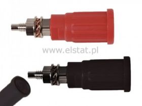 Gniazdo banan lab. 4mm 32A czarne i czerwone; kpl