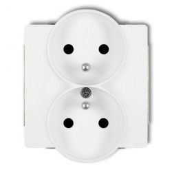 DECO Gniazdo podwójne Z/U do ramki białe DGPR-2z