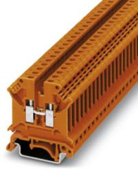 Through terminal block, screw connection, 0.2-6.0 mm², 2 pole, 32 A, 8 kV, orange, 3002908