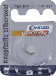 Bateria guzikowa, srebrowo-tlenkowa Conrad Energy 364, 1,5V, 23 mAh