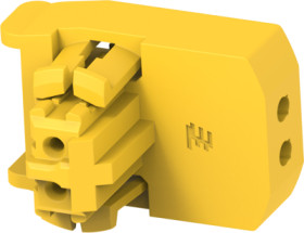 Socket, unequipped, 2 pole, angled, 1 row, yellow, 1612121-4