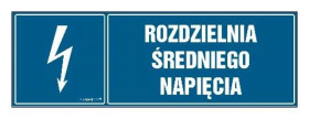 ZNAK - HH043 Rozdzielnia średniego napięcia 15 x 5 cm FN - Folia samoprzylepna