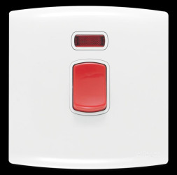 Włącznik światła, 45A, 220 → 250V, 1-przyciskowy, 2-biegunowy, IP2X, Contactum