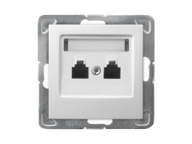 IMPRESJA Gniazdo telefoniczne podwójne 2xRJ11 równoległe biały GPT-2YR/m/00 OSPEL