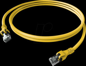 CPP1OYAYAY0010 Cat.6a patch cable, DualBoot, PushPull, S/FTP, yellow, 1 m