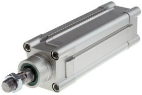 Siłownik profilowy, dwustronnego działania, CDEM Ø 50mm, skok 100mm, z amortyzacją elastyczną, RS PRO