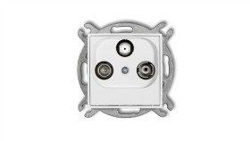 Icon Mechanizm Gniazda Abonenckiego Rtv-Sat Końcowego 1,5Db Biały Igs