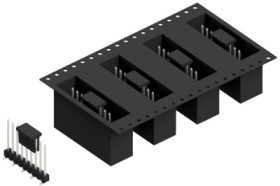 Pin header, 9 pole, pitch 2.54 mm, angled, black, SL10SMD1309ZBTR