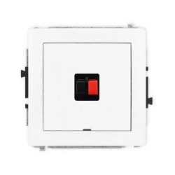 DECO Mechanizm gniazda głośnikowego pojedynczego, bez pola opisowego, biały mat 25DGGBO-1