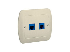 AKORD Gniazdo telefoniczne podwójne RJ12 beżowe AT2/12 KONTAKT SIMON