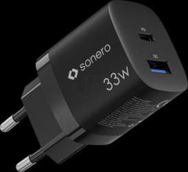 X-PS120 USB-Ladegerät, 33 W, GaN, PD, 1x USB-C, 1x USB-A, schwarz