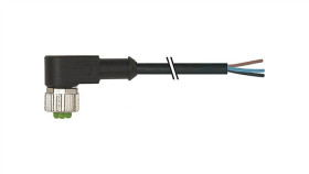 Złącze Okrągłe M12 Żeńskie Kątowe Z Wolnym Końcem Przewodów 3Pin...