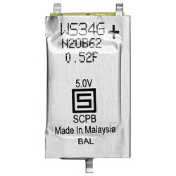 Memory capacitor, 90 mF, 5 V (DC), (L x W x H) 20 x 18 x 2.1 mm, 3-153-423
