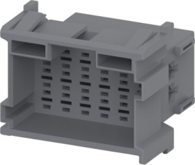 Plug, unequipped, 18 pole, straight, 3 rows, gray, 1-967629-1