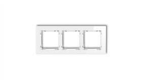 Deco Ramka Uniwersarlna Potrójna - Szkło (Ramka: Biała Spód: Biały) Biały...