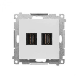 Simon 55 Gniazdo HDMI podwójne (moduł) Jasnoszary mat TGHDMI2.01/114