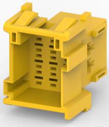 Plug, unequipped, 9 pole, straight, 3 rows, yellow, 1-967626-1