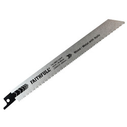 Faithfull 14020033 S1122HF Bi-Metal Sabre Saw Blade Demolition 200mm 10 TPI Pk 5