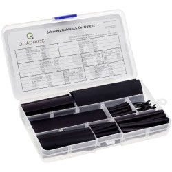 Quadrios 201711CA002 Heatshrink Set Black 3:1 100-Piece Assortment