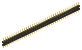 Pin header, 40 pole, pitch 2 mm, straight, black, 10062870