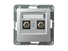 IMPRESJA Gniazdo antenowe podwójne typu "F" srebro GPA-2YF/m/18 OSPEL