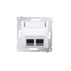 SIMON54 biały DKP2S.01/11 Pokrywa gn. 2xRJ skośna