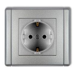 FLEXI Gniazdo pojedyncze z/u SCHUKO srebrny metalik 7FGP-1sp