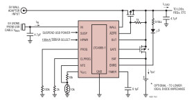 USB Power Manager with Ideal Diode Controller and 4.1V Li-Ion Charger