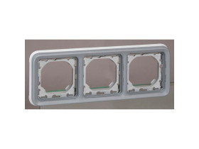 PLEXO IP55 Uchwyt potrójny poziomy do instalacji podtynkowej szary 069687 LEGRAND