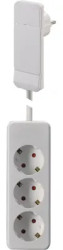 Outlet strip, 3-way, 1.5 m, 16 A, with surge protection, white, 104556