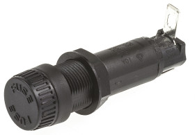 Oprawa bezpiecznikowa montowana w tablicach Montaż panelowy rozmiar: 5 x 20mm 10A 250V ac Szybkozłącze, końcówka