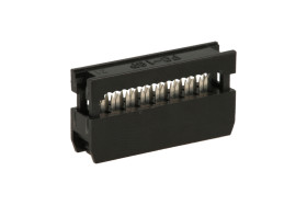 Gniazdo; IDC; FC16/IDC16; 16 torów; 2x8; proste; 2,54mm; selektywnie złocone; na taśmę; zaciskany; Oupin; RoHS