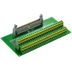 CZH-LABS IDC-50 Male Header Connector Breakout Board Module, IDC Pitch 0.1&quot;, Terminal Block Pitch 0.2&quot;