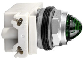 Wskaźnik świetlny okragły. O 30, ziel., LED BA 9s, 24/28 V AC/DC- IP66 9001KP35LGG9