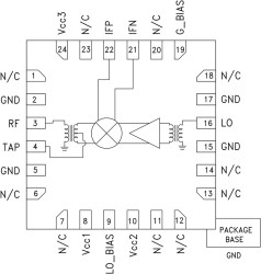 BiCMOS Mixer with Integrated LO Amplifier, 1.7 - 2.2 GHz
