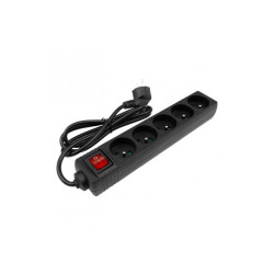 Przedłużacz z wyłącznikiem 5 gniazd z/u 1,5m 3x1,0mm² czarny M20580 Eco Light