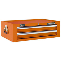 Sealey AP26029TO Add-On Chest 2 Drawer with Ball Bearing Runners - Orange
