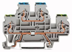 Złączka dwupiętrowa PE / L 2,5mm2 szara 870-527 /50szt./