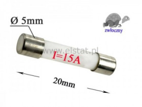 15A bezpiecznik ceramiczny; zwłoczny; 5x20mm