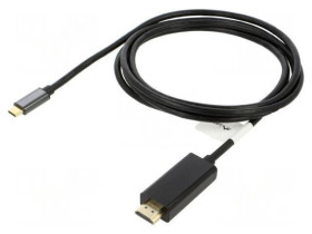 CA-CMHD10CU-0018BK Adapter USB 3.2 HDMI wtyk,USB C wtyk złocony 1,8m czarny