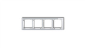 Deco Ramka Poczwórna - Efekt Szkła (Ramka: Szara Spód: Biały) Szary 15-0-Drs-4