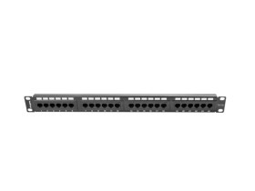 Patch panel 24 PORT 1U kat.5e czarny PPU5-1024-B