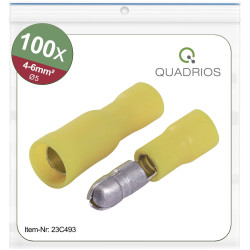Quadrios 23C493 Bullet Connector 4-6mm&#xB2; Yellow 100 pcs 24A Max PVC/brass