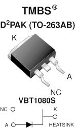 VBT1080S-M3 Trench MOS Barrier Schottky Rectifier Ultra Low VF = 0.52 V at IF = 5 A