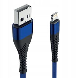 Wzmocniony kabel pleciony Spider Iphone 1m - niebieski