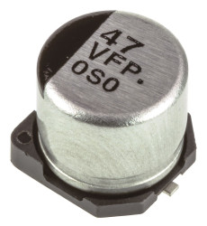 Aluminiowy kondensator elektrolityczny 47μF 35V dc SMD Panasonic 6.3 (Dia.) x 5.8mm